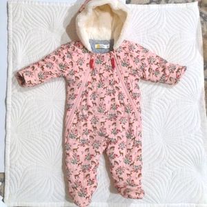 Baby Boden Pink Fawn Snow Suit 0-3 months